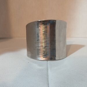 Fadi silver tone bracelet, stainless steel cuffed